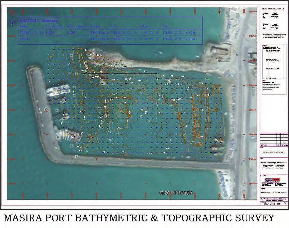 Masira Port pre-dredging bathymetric chart