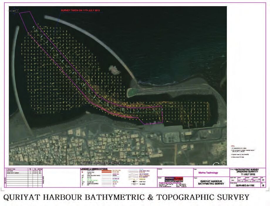 Quriyat Harbour bathymetric chart