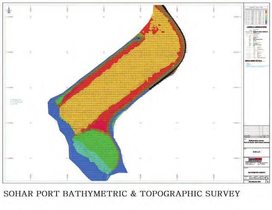 Bathymetric survey chart of the seawater intake area at Sohar Port