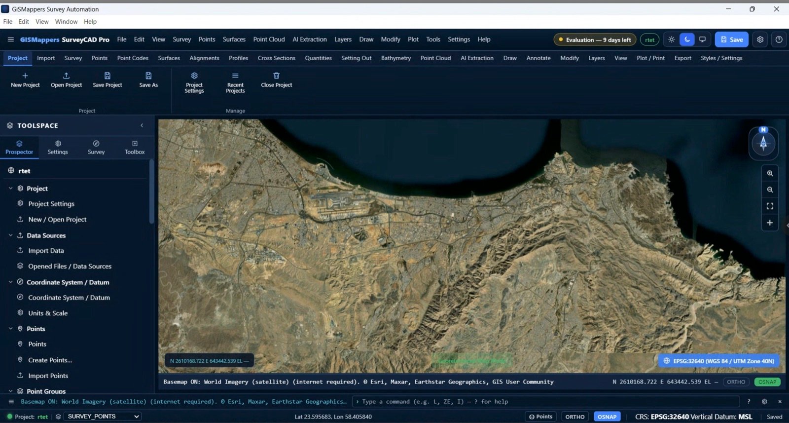 SurveyCAD Pro desktop survey and CAD software interface